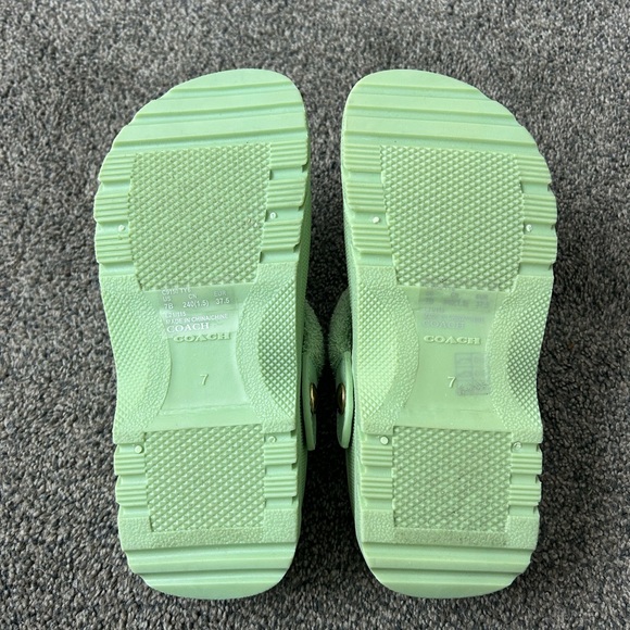 Coach Lime Green Textured Clogs - Picture 6 of 6